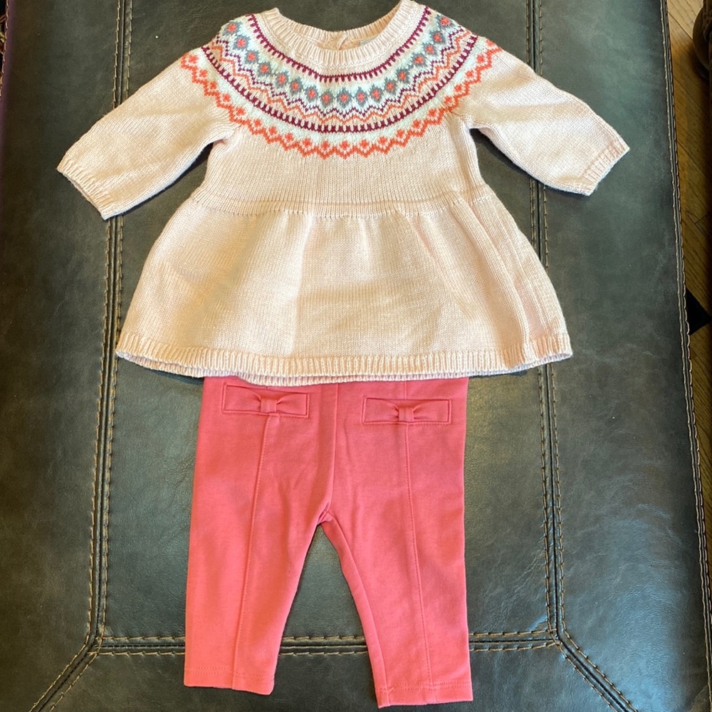 Janie and Jack Cream and Pink Kids Matching Set